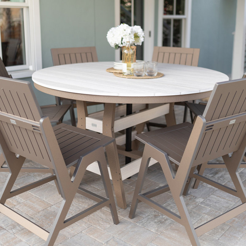 Berlin Gardens Harbor Round Dining Table, Seafoam, 38.87" H x 48" W x 48" D