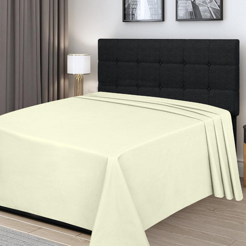 Egyptian-Quality Cotton sheet Flat, Cream, Single (3')
