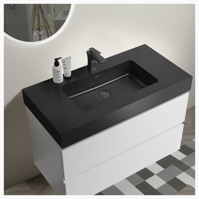 Meuble-lavabo simple 35,8 po avec plateau Atqiya