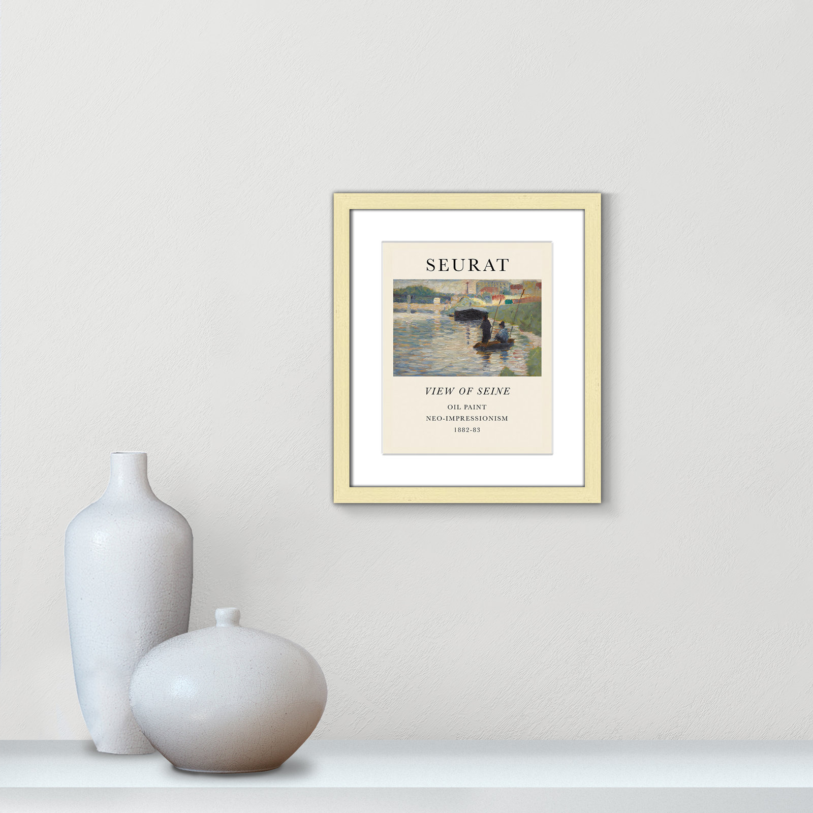Old Masters Collection "View of Seine" Print, Yes, 15" H x 13" W x 1.25" D, Gold Single Picture Frame