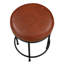 Tabouret de comptoir confortable en similicuir - structure en métal thermolaqué noir, tablier roulé, pieds arrondis, base sans dossier entièrement assemblée, rembourrage, aucun assemblage requis
