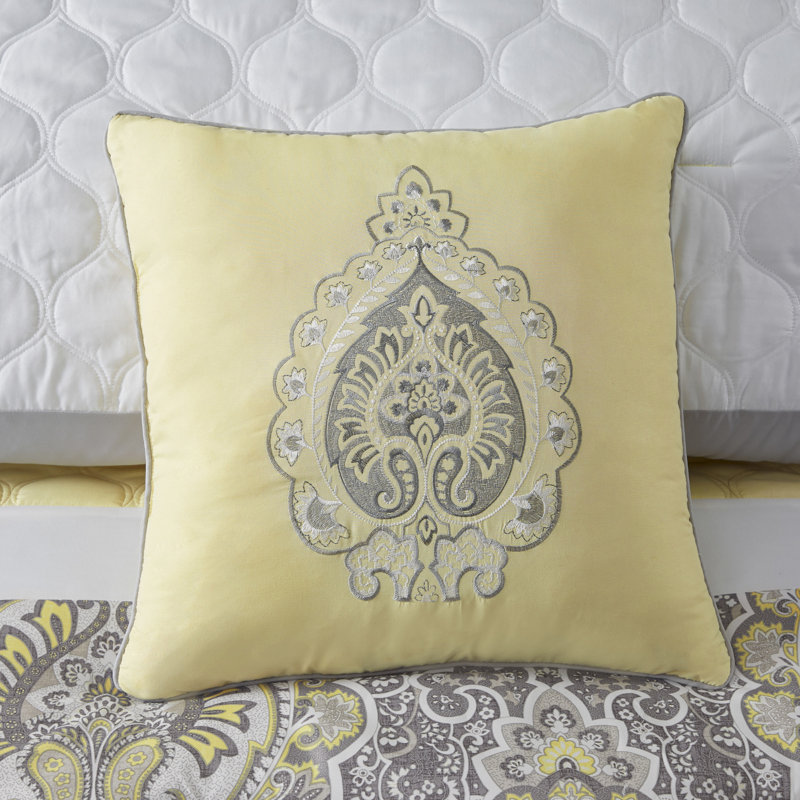 Shawnee Yellow and Gray 8-Piece Queen Microfiber Comforter Set