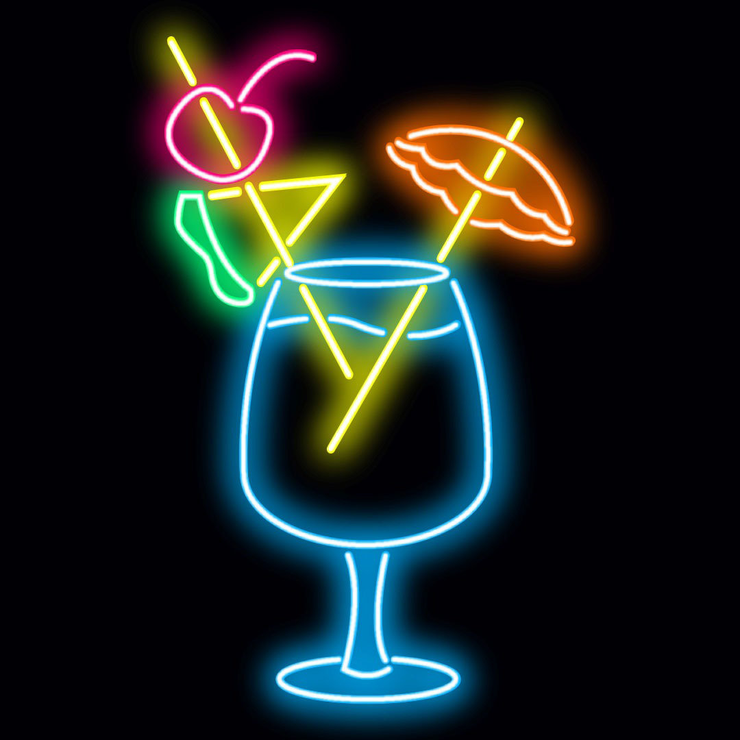 Neon Sign Glass Umbrella Wall Décor