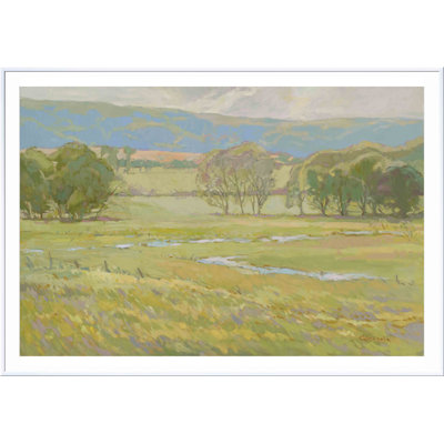 «Summer Pasture I» par Stephen Calcasola - reproduction d'art encadrée