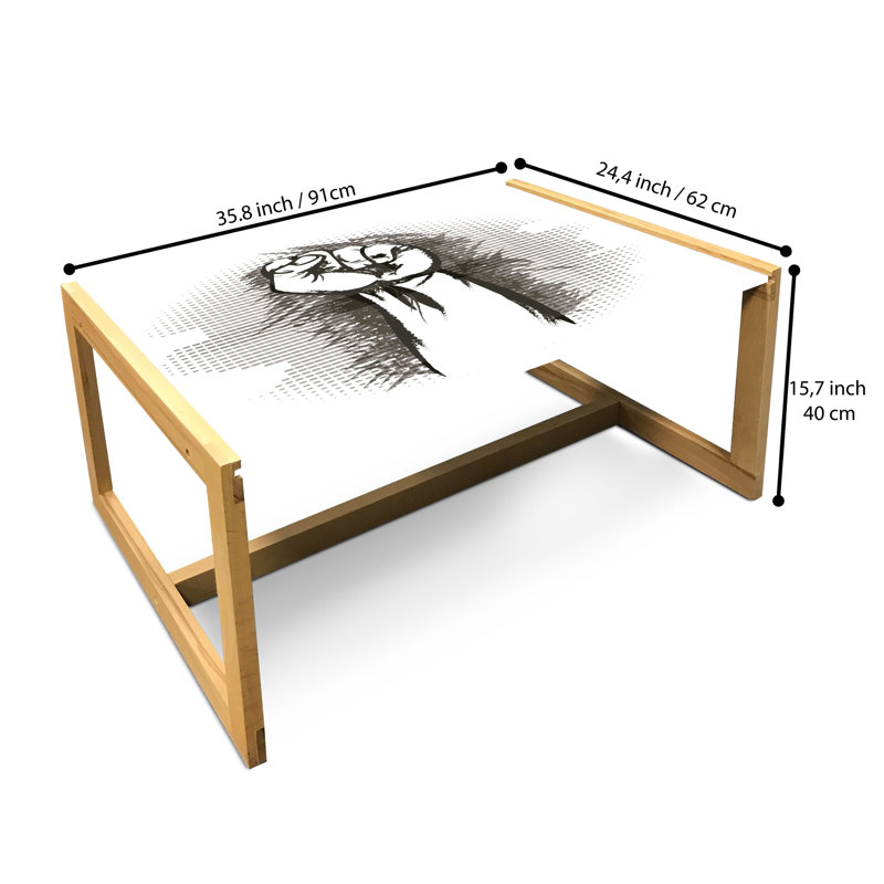 Table basse East Charcoal East Urban Home, H 24,4 po x L 35,83 po x P 15,75 po