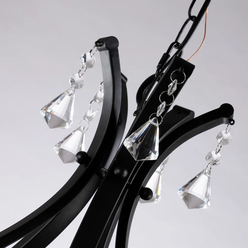 Luminaire suspendu géométrique à 3 lumières Ieshia, Noir