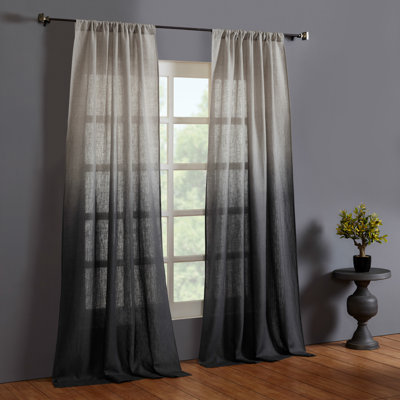 100% Linen Semi Sheer Curtain Single Panel