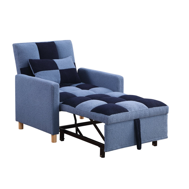 Upholstered Armchair, Blue Teddy