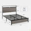 Structure de lit double, structure de lit plateforme en bois avec tête de lit à DEL avec rangement et 2 ports USB, sans bruit, sans matelas à ressorts requis et outils d'assemblage simples-595971077