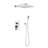 Bathroom Shower - Rainfall Head With Self-Cleaning Nozzle And Compatible Standard Arms, Luxury Wall Mounted Feature Connections, Brass
