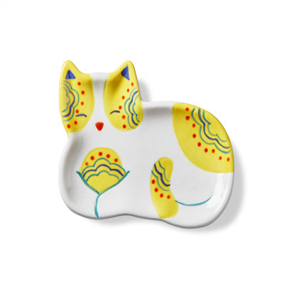 Cat Trinket Dish Multi Ceramic Everyday