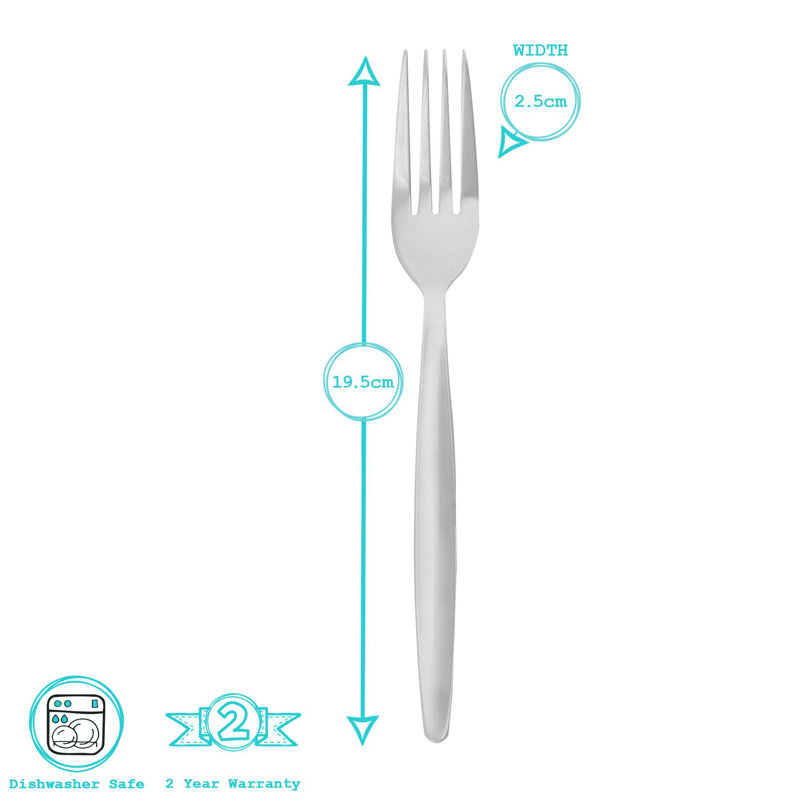 Argon Tableware - Economy Silver Dinner Forks - Rust Resistant Flatware Set of 12