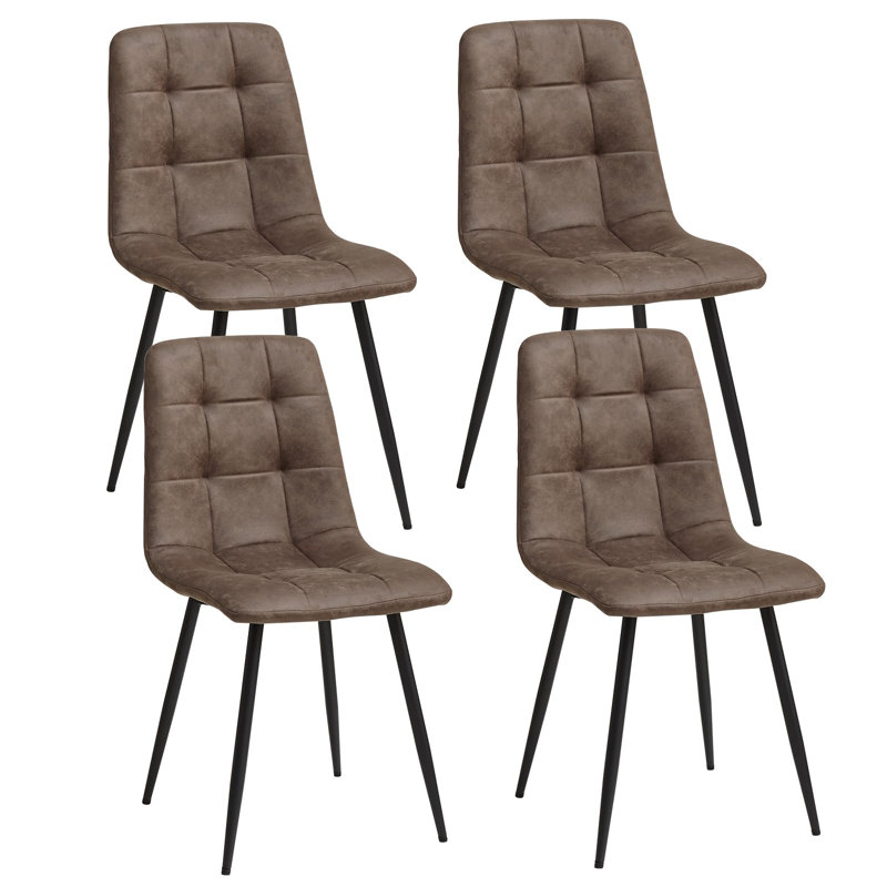 Brown Dining Chair | Velvet, Metal | Kitchen, Living Room, Bedroom | Upholstered Cushion Seat, Brown
