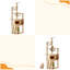 Tour à chat 59 po moderne, tour à chat en bois pour chats d'intérieur, arbre à chat avec poteaux à griffes recouverts de sisal et perchoir supérieur, maisonnette pour chat avec hamac en acrylique pour petits chats
