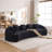 Compression Sponge Sofa Black Curved Modular Sectional-1995866886