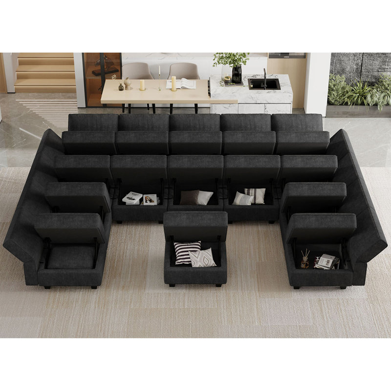 Neemi Modular Sleeper Sectional Sofa Couch Oversized U Shaped Sofa With Storage Convertible Sofa Set With Ottoman Sectional Sofa