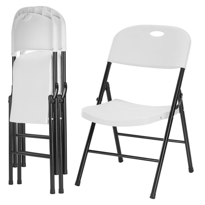 Chaise pliante en plastique robuste, Blanc