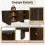 Armoire d'appoint à 4 portes en grain de bois avec rangement réglable