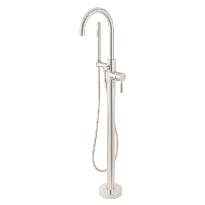 Mia Floor Mounted Tub Filler - Includes Hand Shower, Brushed Nickel