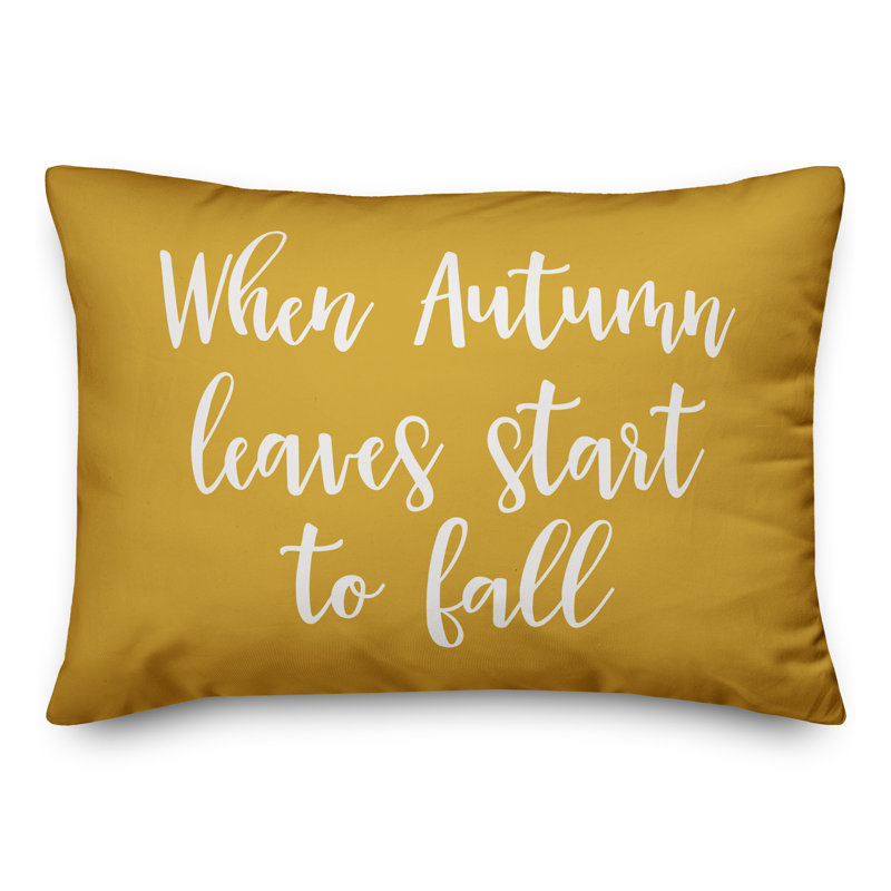  Quand les feuilles d'automne commencent à tomber Coussin lombaire, Moutarde