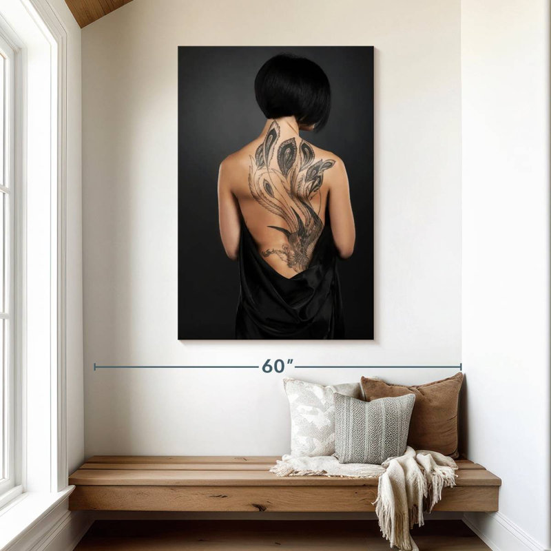 Senne Tattoo Down Her Back, 48" H x 32" W