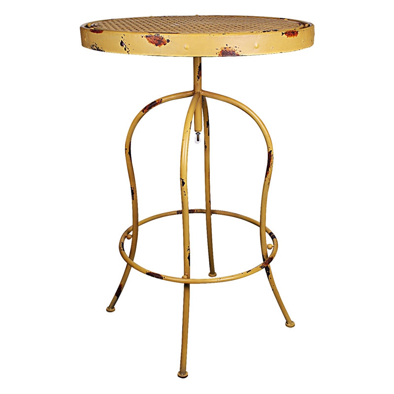 Table de bistro en métal Valeria, Jaune