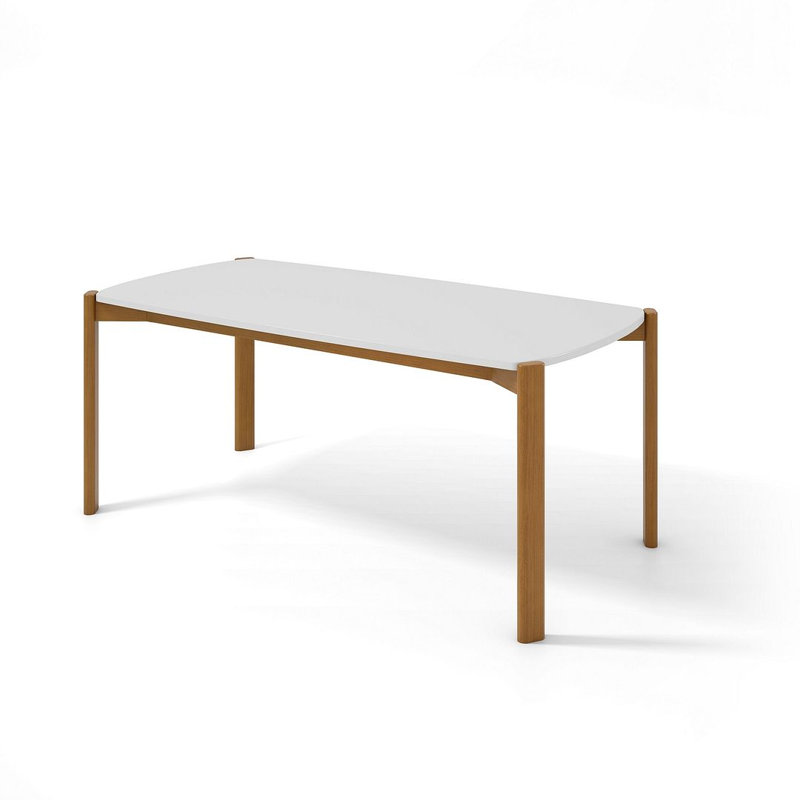 Table de salle à manger Gales, L 35,43 po x L 70,87 po, Blanc mat