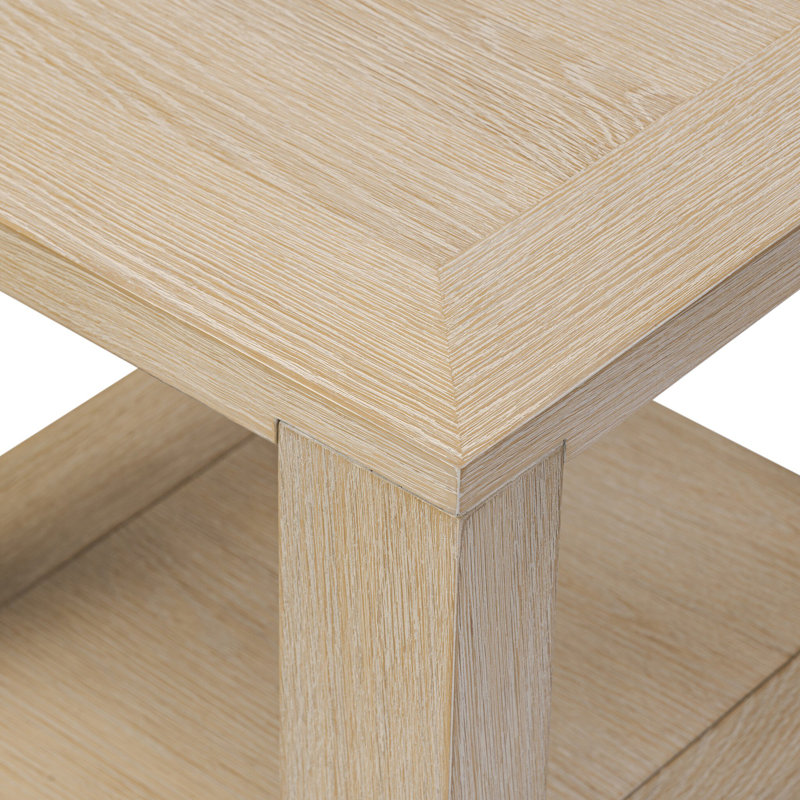 Thomas End Table-Dark Anthracite Oak Veneer, Bleached Oak