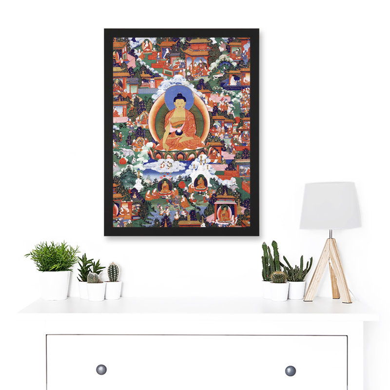Shakyamuni Buddha Avadana Legend Royal Buddhism - Single Picture Frame Painting, 45.47cm H x 33cm W
