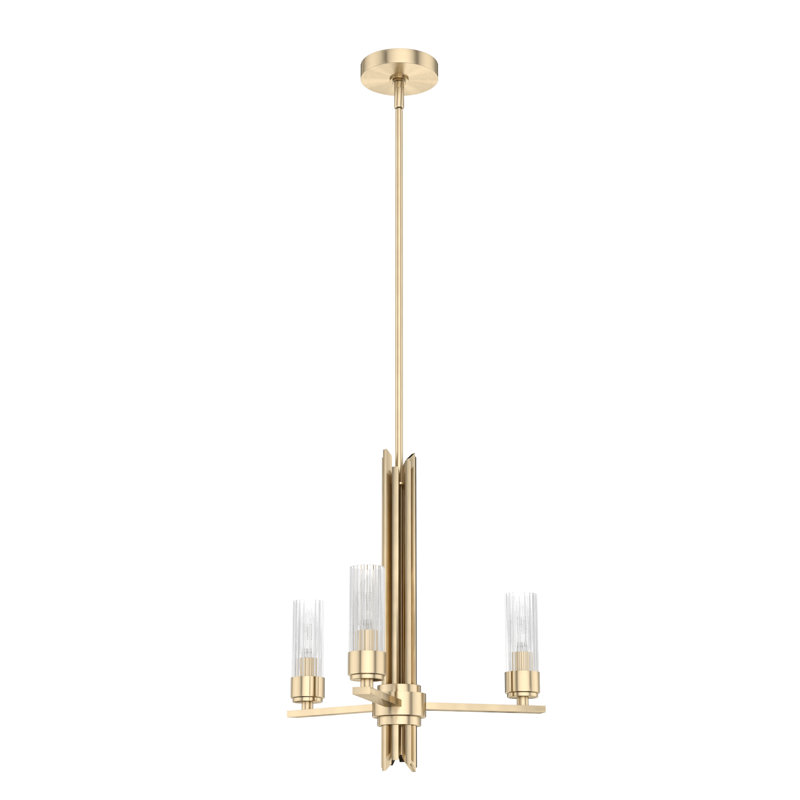 Plafonnier lustre 3 lumières Gatz, Altura doré