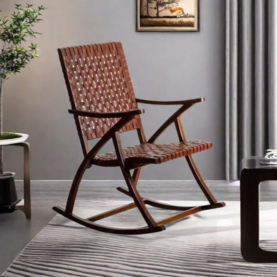Chaise berçante en bois massif Modern Modern