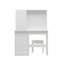 100cm Wide Dressing Table with 3-Colour LED Mirror & 5 Drawers - Compact Vanity with Stool-1204499110
