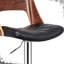 Tabouret de bar pivotant réglable de style rétro avec dossier et finition diamantée, hauteur de 61 à 82 cm, rotation à 360°, design moderne, noir, assise contemporaine avec éléments métalliques américains, pivotant, style rétro, structure