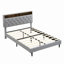 Upholstered Platform Bed Frame With A Button-Tufted Linen Fabric Headboard,USB Ports,Convenient Charging Station,Two Side-Mounted Pockets,Not Require A Box Spring-273619361-273619360