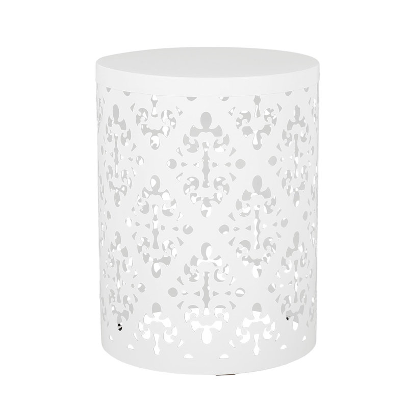 Metal S/2 End Table, White