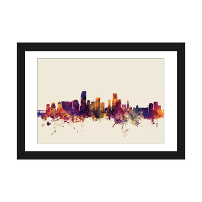 Skyline Series: Miami, Florida, USA, impression sur toile tendue beige