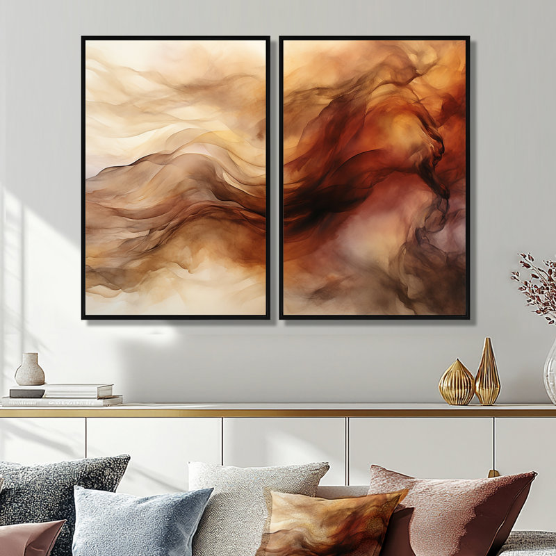Maroon, obscurité, aquarelle, nuages, turquoise, art mural moderne, H 36 po x l 48 po, Noir, noir, noir, noir