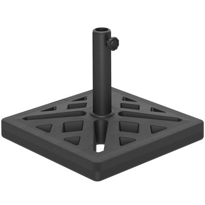 Outsunny Garden Parasol Base 15kg HDPE Stand for 32, 38, 48 mm Poles Black