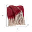 Jeté réversible en acrylique tissé rouge