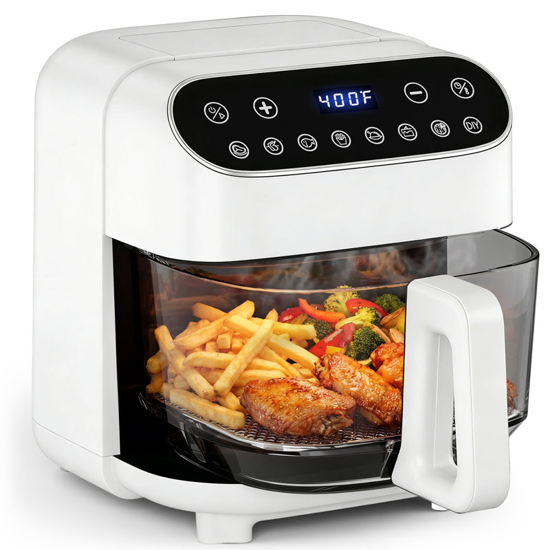 4.5-Quart White Touch Control 1 -Baskets Air Fryer, White