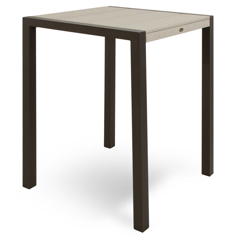 Table de bar POLYWOOD Surf City, Bronze texturé / Château de sable, 30 po x 30 po