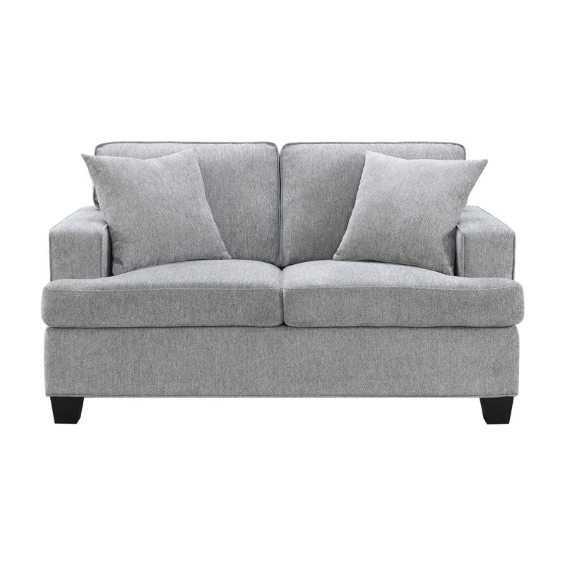 Causeuse Baldwin de 61 po avec 2 coussins, graphite Dalton