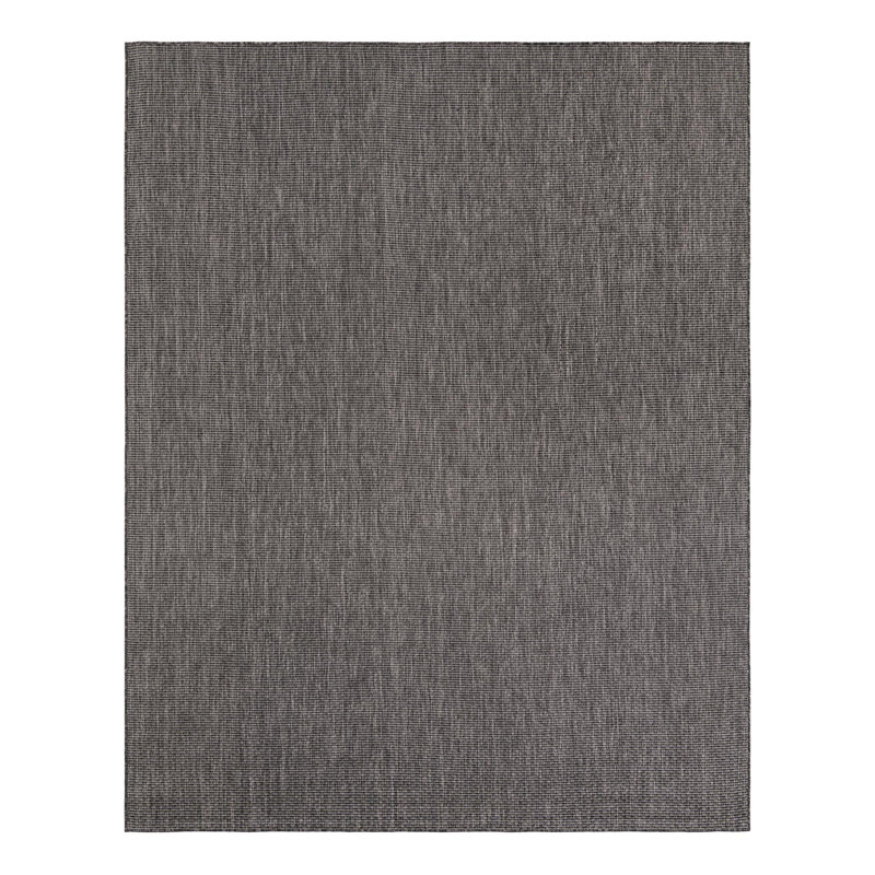 Avaughn Black Indoor/Outdoor Area Rug, Rectangle 7'10" x 10', Black