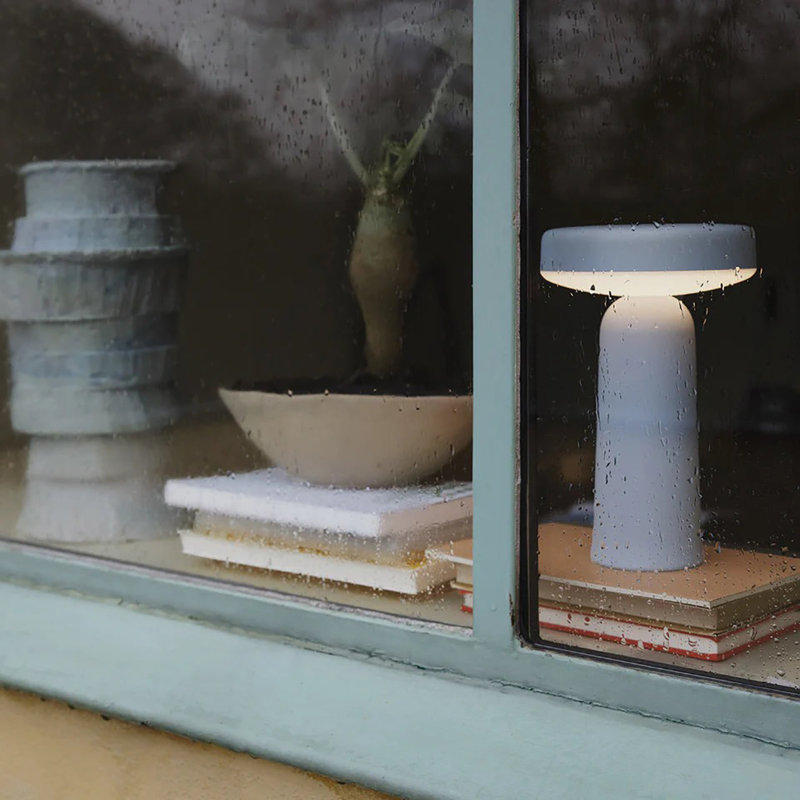 Lampe de table à galets La Caza Cali, sans cordon, rechargeable pour la maison, le salon, le restaurant et le chevet - Design minimaliste moderne
