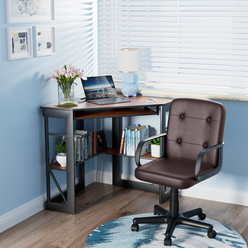 Ensemble de bureau d'ordinateur 2 pièces Lambrecht, Brun clair