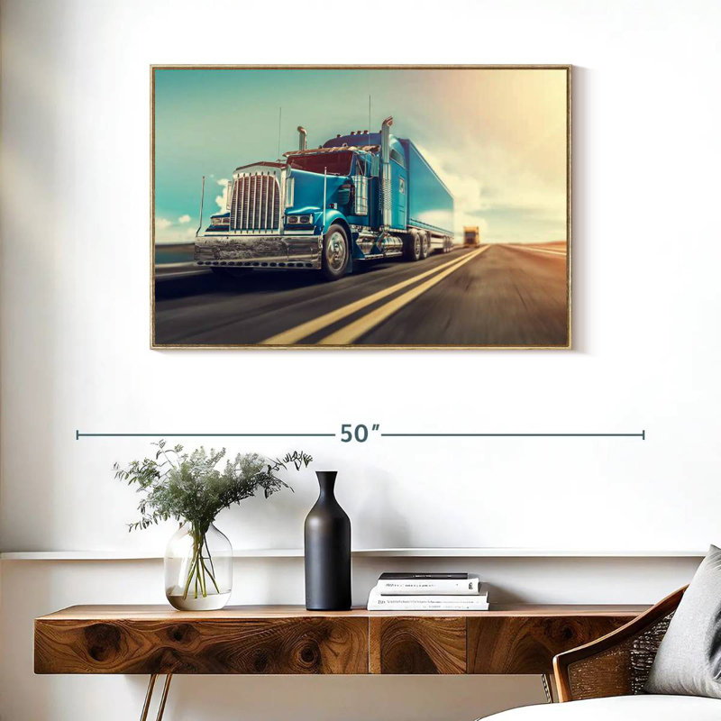 Camion, Cadre flottant en bois naturel, 37 po x 25 po