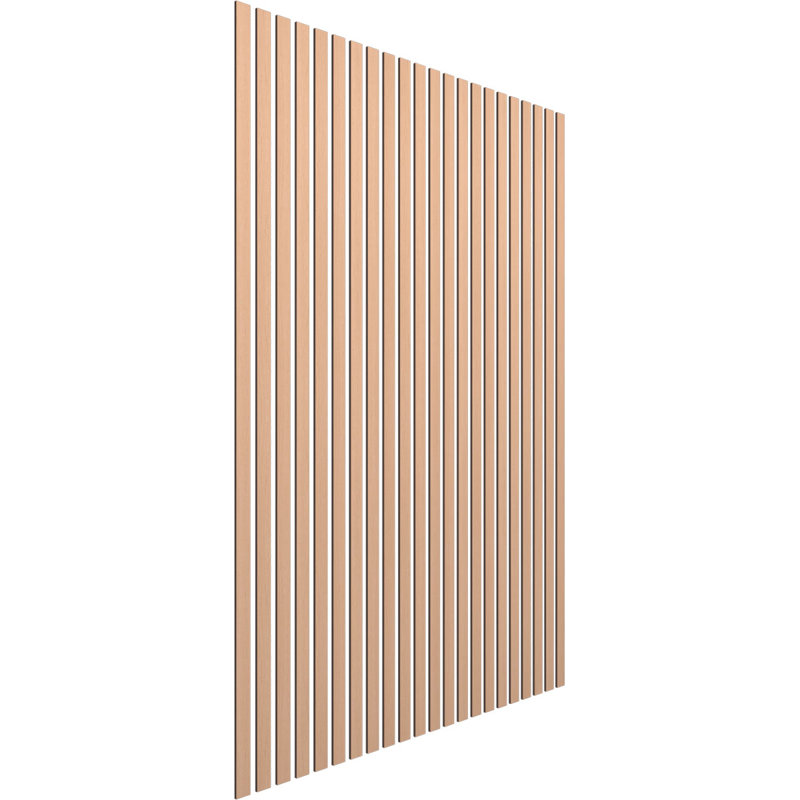 Adjustable Wood Slat Wall Panel Kit, 2"W x 94"H x 0.375"T, Alder