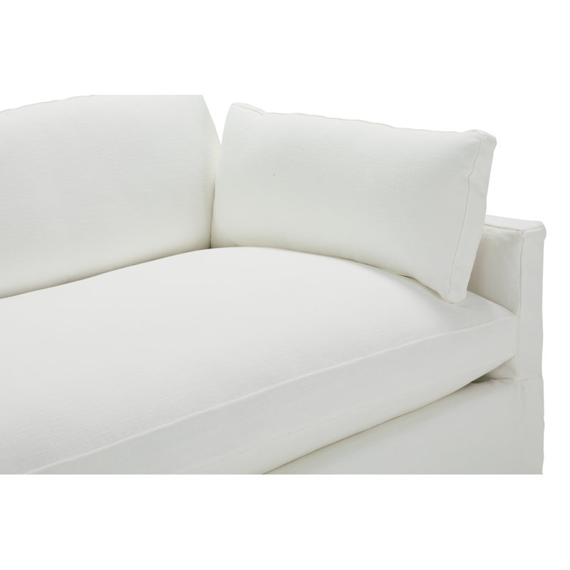 Sylvie Extra Long Sofa , 37" H x 100" W x 44" D, White Linen Blend