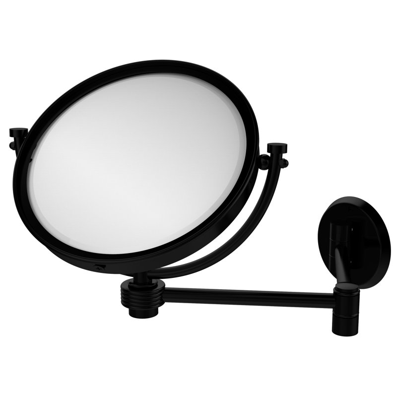 Miroir de maquillage grossissant extensible 5X, Noir mat