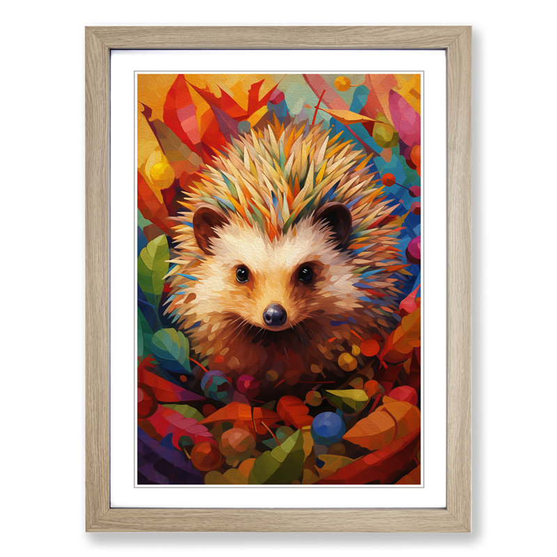 Hedgehog Orphism Art - Framed Print